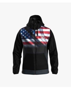 FELPA FULL ZIP CON CAPPUCCIO ENERGIAPURA SISAK FLAG USA