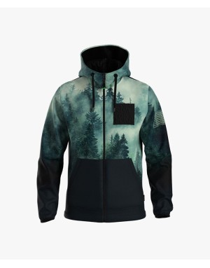 FELPA FULL ZIP CON CAPPUCCIO ENERGIAPURA FOREST